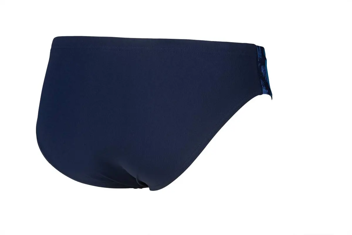 ARENA Men's Team Painted Stripes Brief, Navy-Multi Turquoise, 24 | Chlorine-Resistant Performance Swimwear - view 3