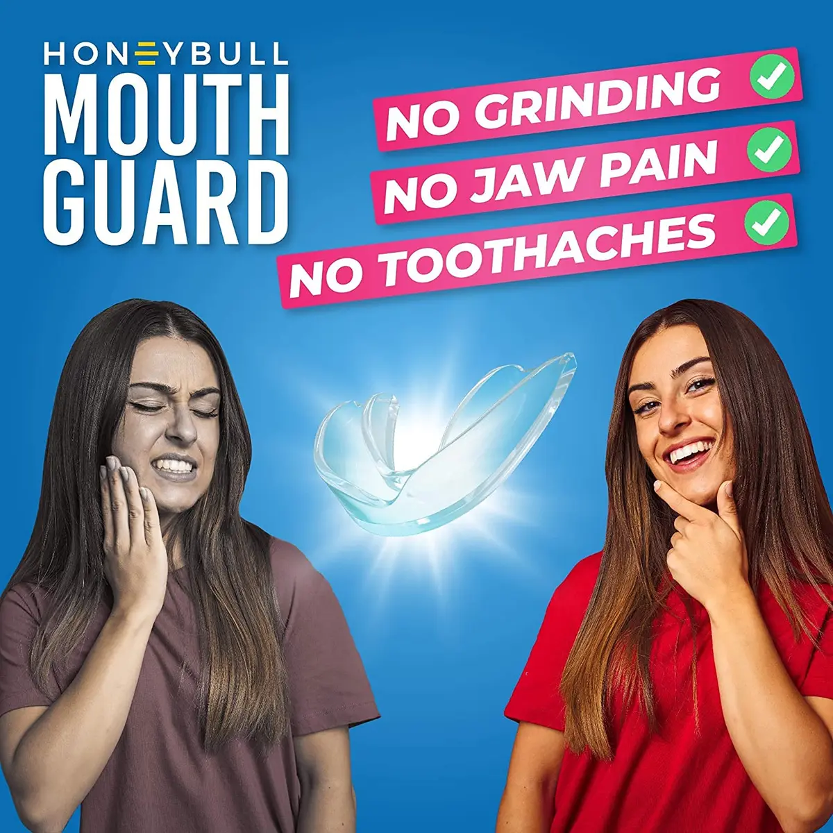 HONEYBULL Custom Moldable Night Guards 12 Pack Thin | Boil and Bite for Teeth Grinding Protection - view 2