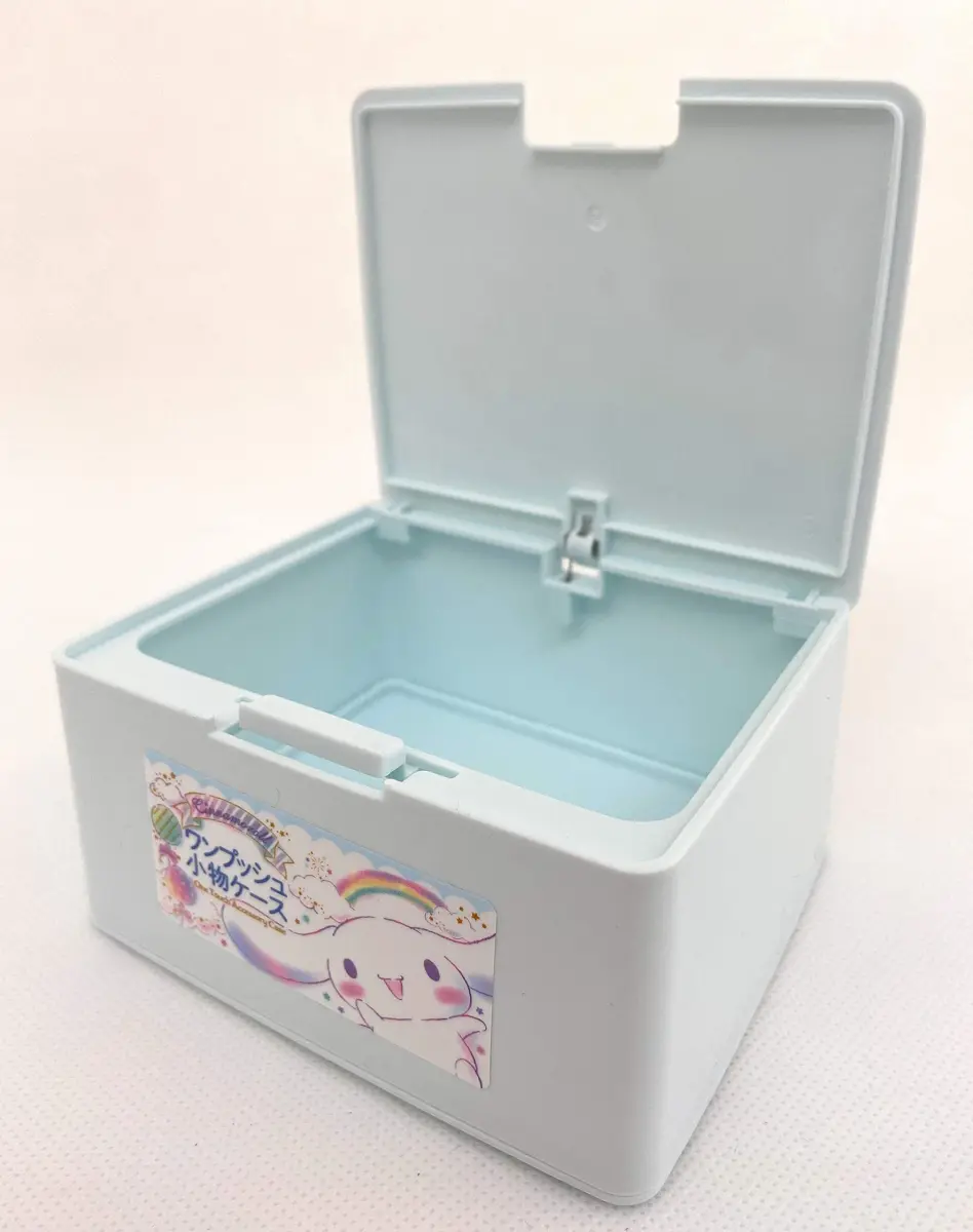 Sanrio Cinnamoroll Cute Box with One Touch Open Lid, Makeup Case 10.67cm (4.2in) | Japanese Style Organizer - view 3