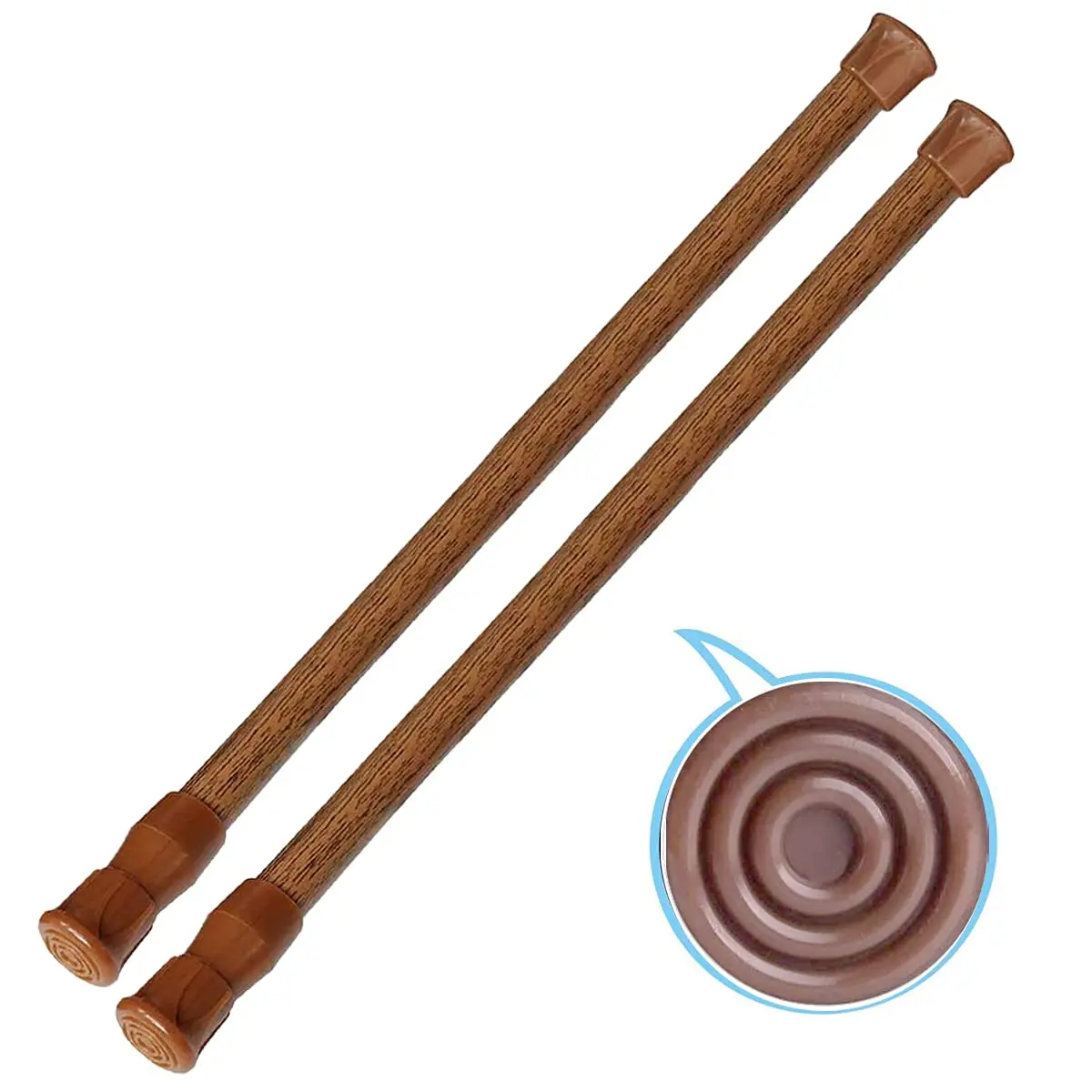 HILLHOME 2 Pack Small Tension Rods 15.7 in to 28 in | Adjustable Spring Curtain Rods for Windows & Cabinets - main product image