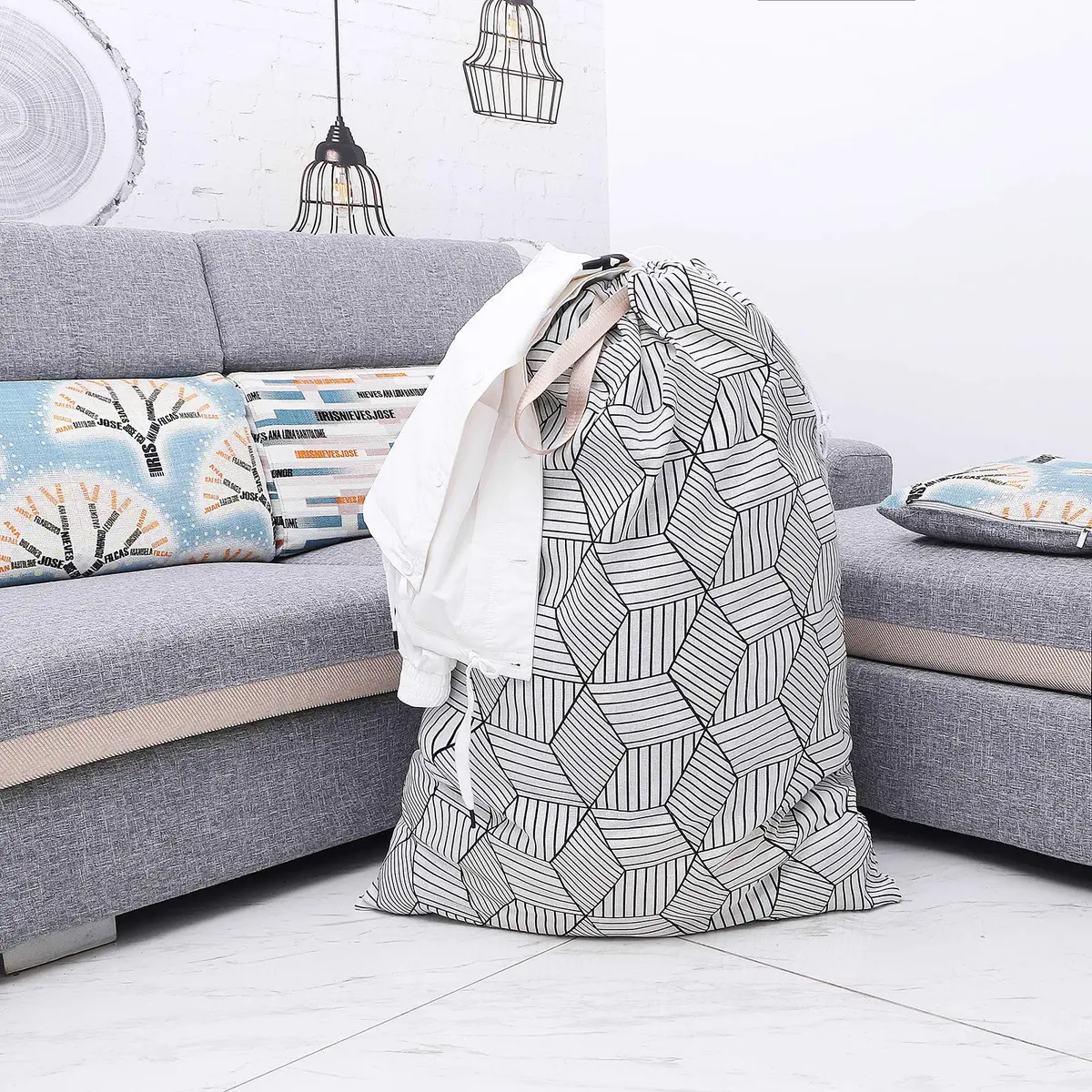 SANFERGE Extra Large Laundry Bag with Drawstring & Handle | Heavy Duty Travel & Household Storage (28 x 40 Inch) - view 7