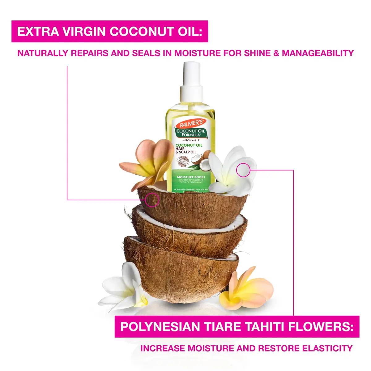 Palmer's Moisture Boost Coconut Oil Hair & Scalp Restorative Spray 150ml (5.1 Fl Oz) | Hydrates Dry Damaged Hair & Scalp - view 5