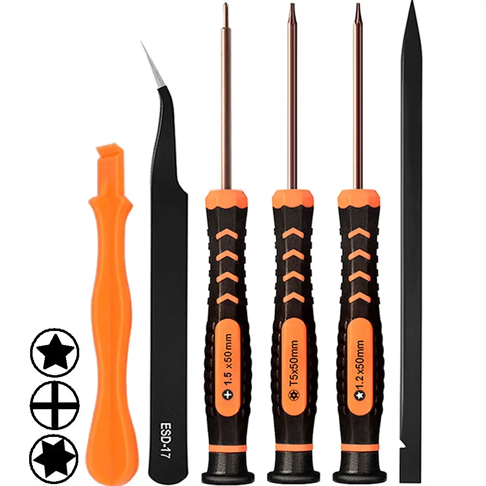 TECKMAN MacBook Repair Tool Kit with P5 Pentalobe, T5 Torx, and PH000 Phillips Screwdrivers | 6-Piece Set for MacBook Air & Pro - main product image