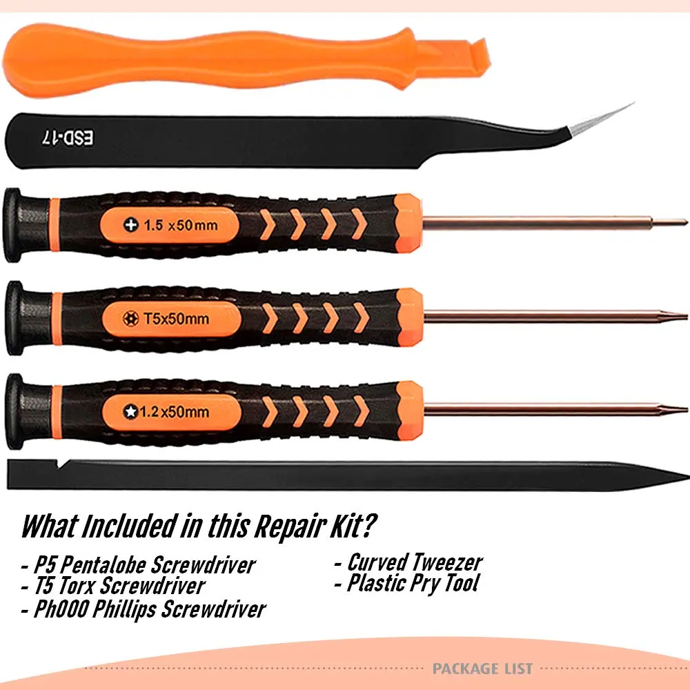 TECKMAN MacBook Repair Tool Kit with P5 Pentalobe, T5 Torx, and PH000 Phillips Screwdrivers | 6-Piece Set for MacBook Air & Pro - view 3