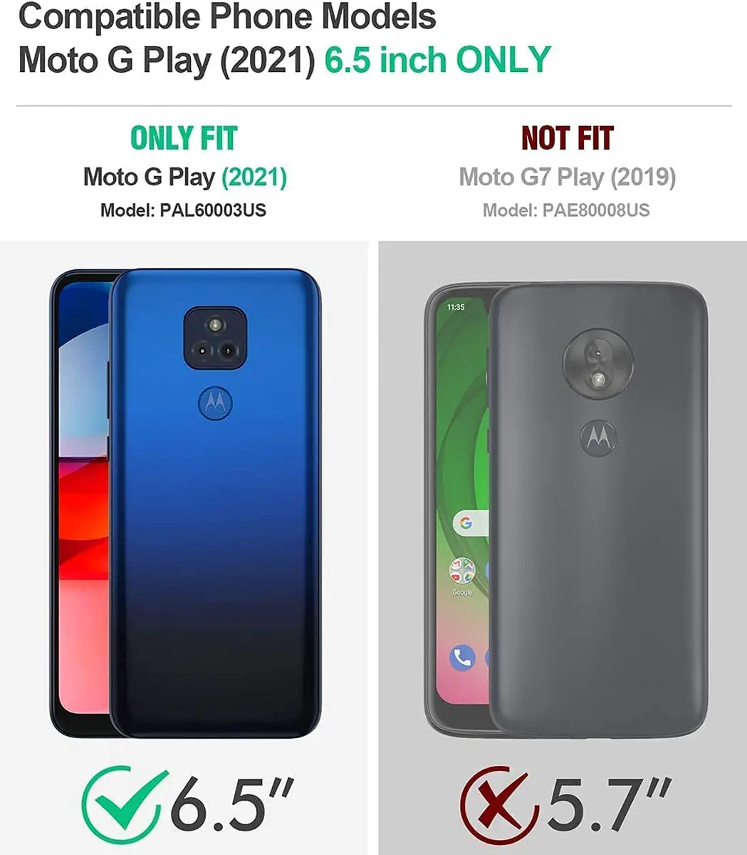 LeYi Heavy Duty Shockproof Case with Kickstand & 2 Screen Protectors for Moto G Play 2021 (Black) - view 2
