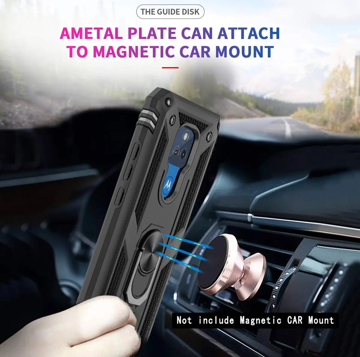 LeYi Heavy Duty Shockproof Case with Kickstand & 2 Screen Protectors for Moto G Play 2021 (Black) - view 4