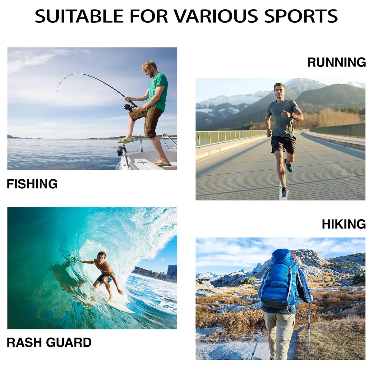 WELIGU Men's UPF 50+ Sun Protection Hoodie | Long Sleeve Water Sports Shirt, Lightweight & Quick Dry (0.272kg) - view 6