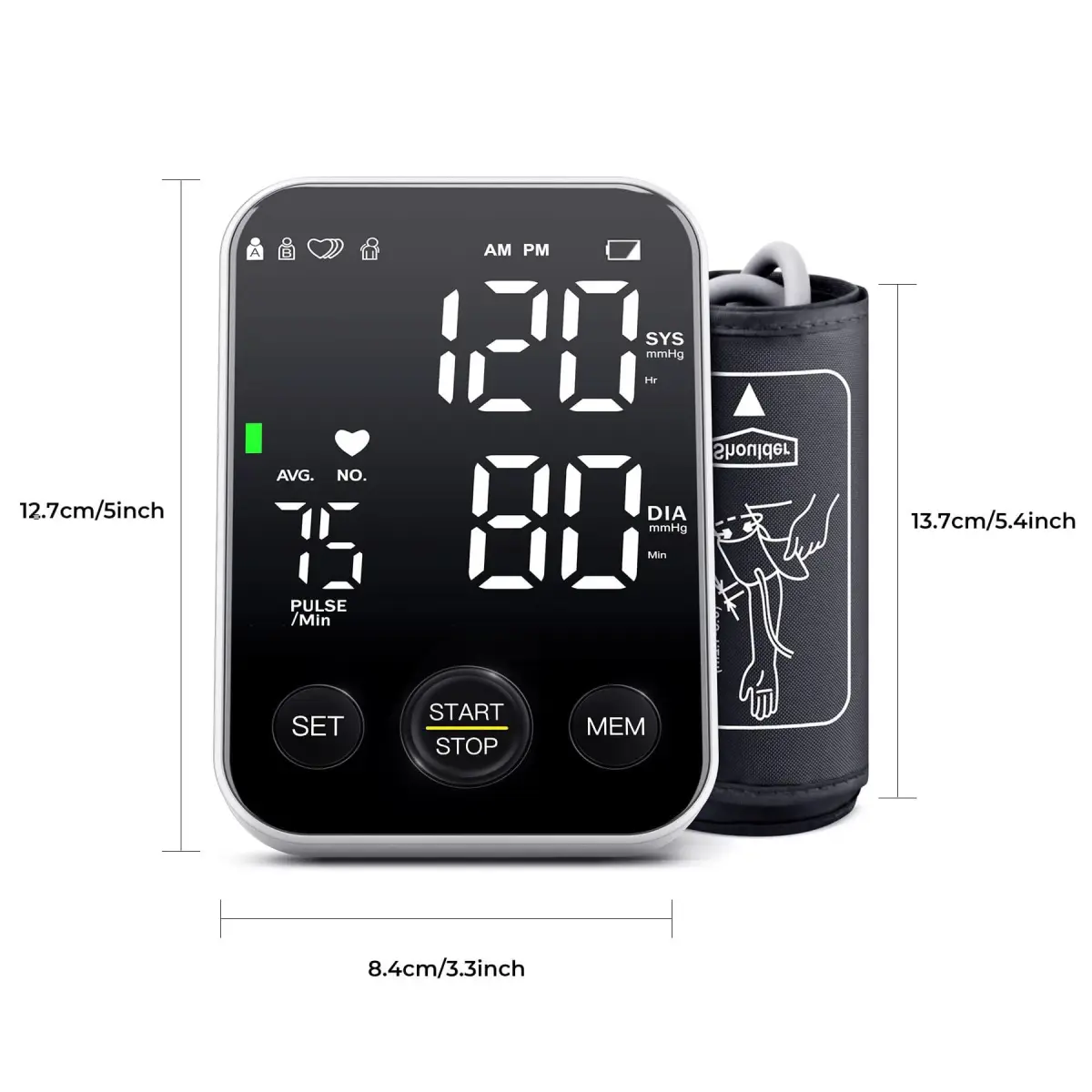 DOUHAO Blood Pressure Monitor Upper Arm Machine with 240 Memory & Backlight Display | Clinically Accurate Readings - view 8