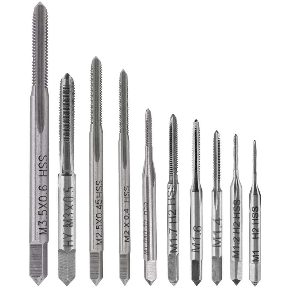 YAKAMOZ Micro Metric Tap Set M1-M3.5 HSS 10-Piece | Precision Tapping for Small Threads - main product image
