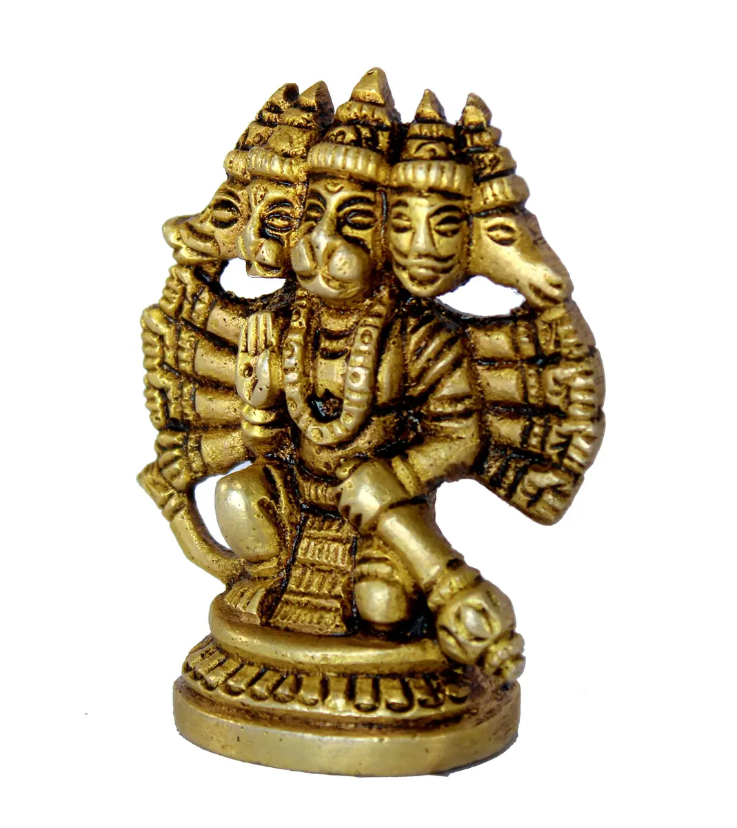 eSplanade Brass Panchmukhi Hanuman Idol Statue 6.5 cm (2.5 Inch) | Handmade Religious Sculpture for Home & Office - view 6