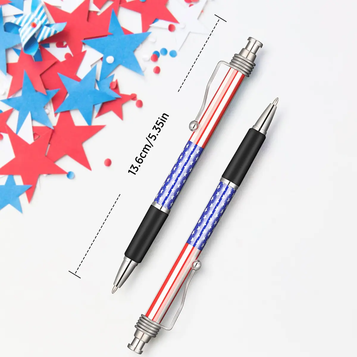 Tenare Patriotic American Flag Ballpoint Pen 16 Pack | Smooth Black Ink, 1.0mm Point, Red White Blue | Veteran & Independence Day Gift - view 2