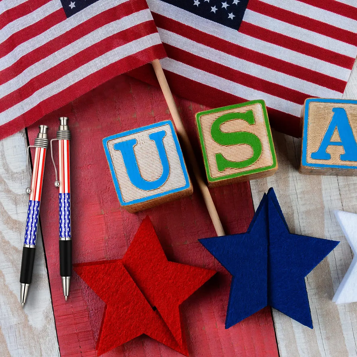 Tenare Patriotic American Flag Ballpoint Pen 16 Pack | Smooth Black Ink, 1.0mm Point, Red White Blue | Veteran & Independence Day Gift - view 4