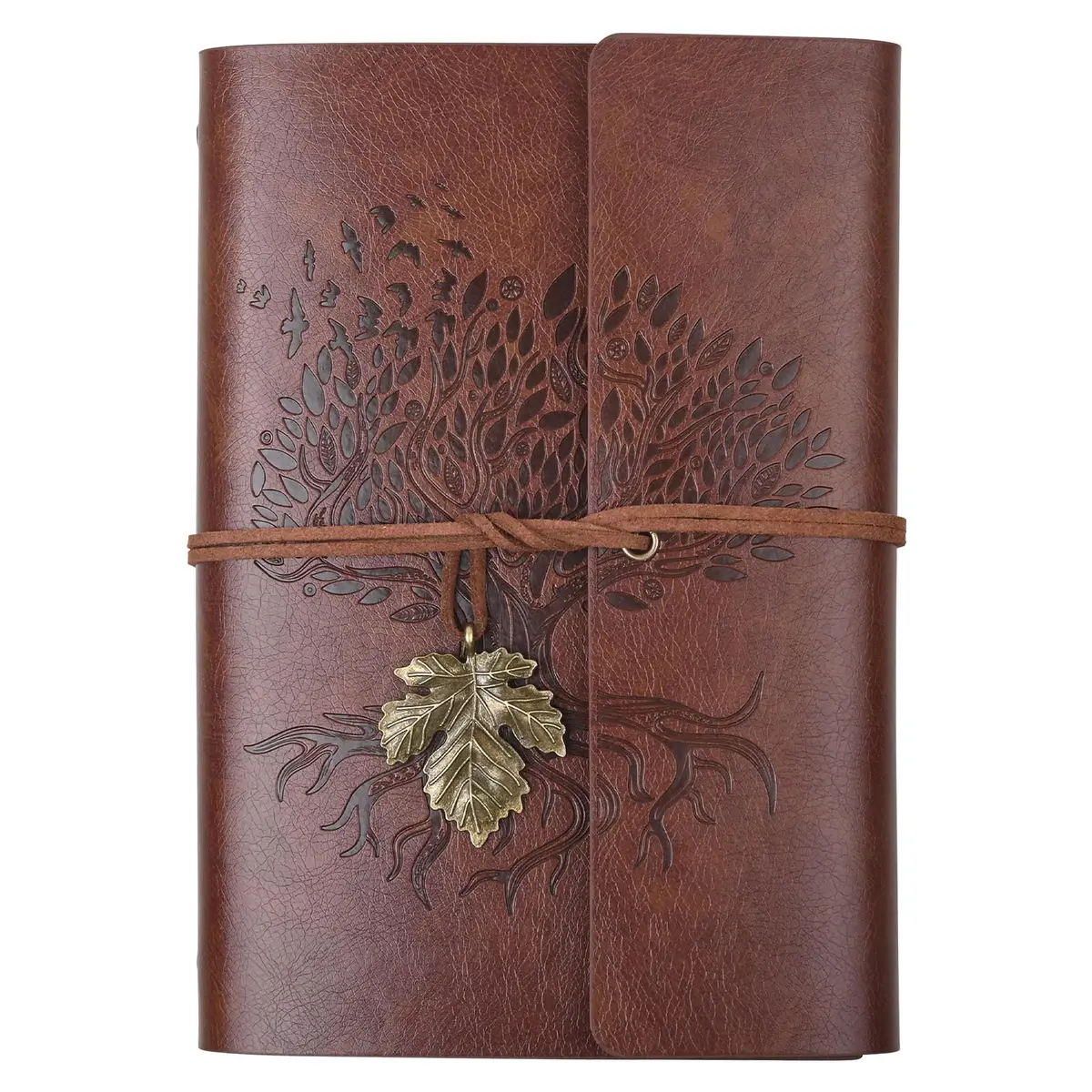 Billtigif Leather Journal Notebook 5.1"x7.2" | Refillable Vintage Journal with Pocket - main product image