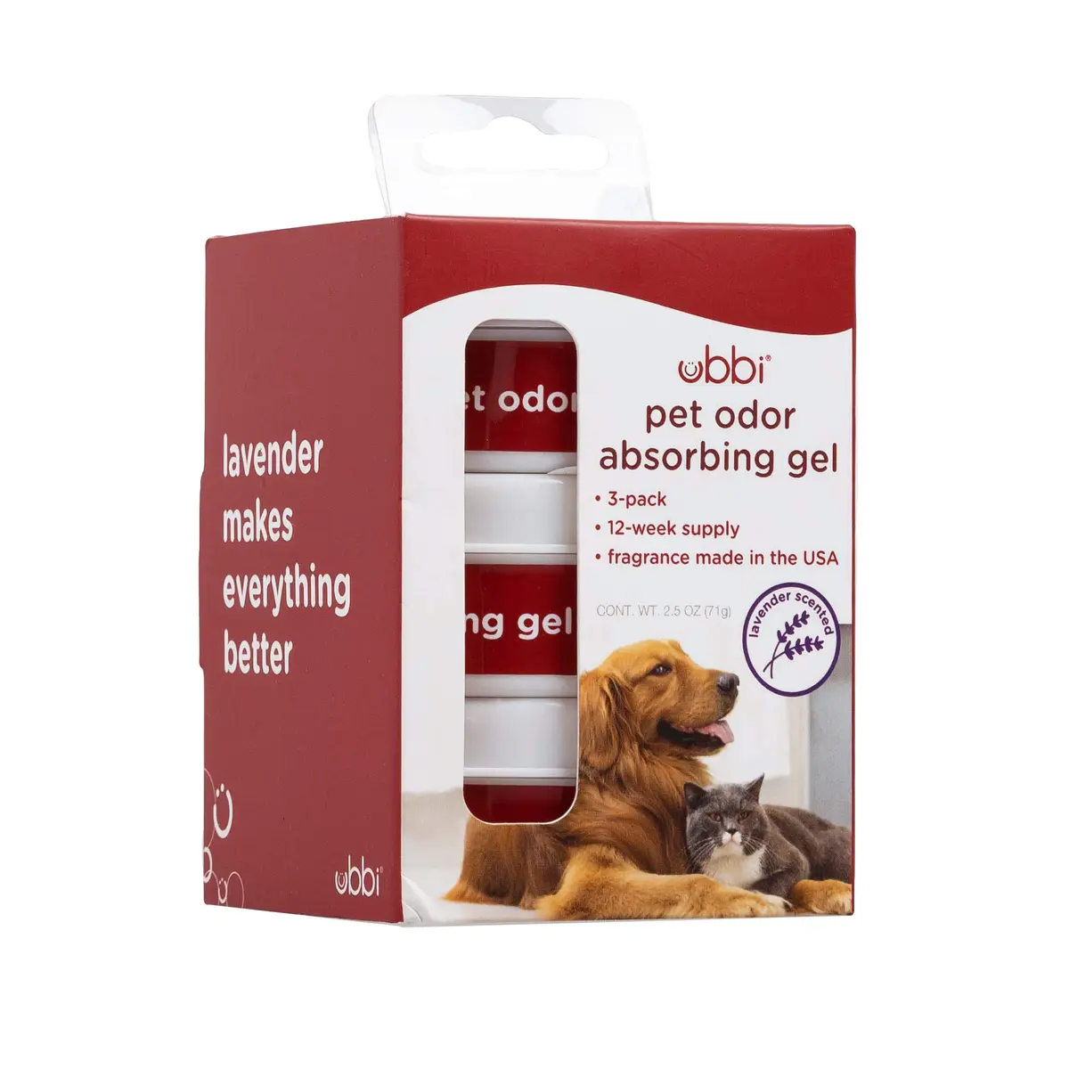 Ubbi Pet Odor Absorbing Gels 3 Pack | Lavender Scent, Long Lasting, Reusable Container - main product image