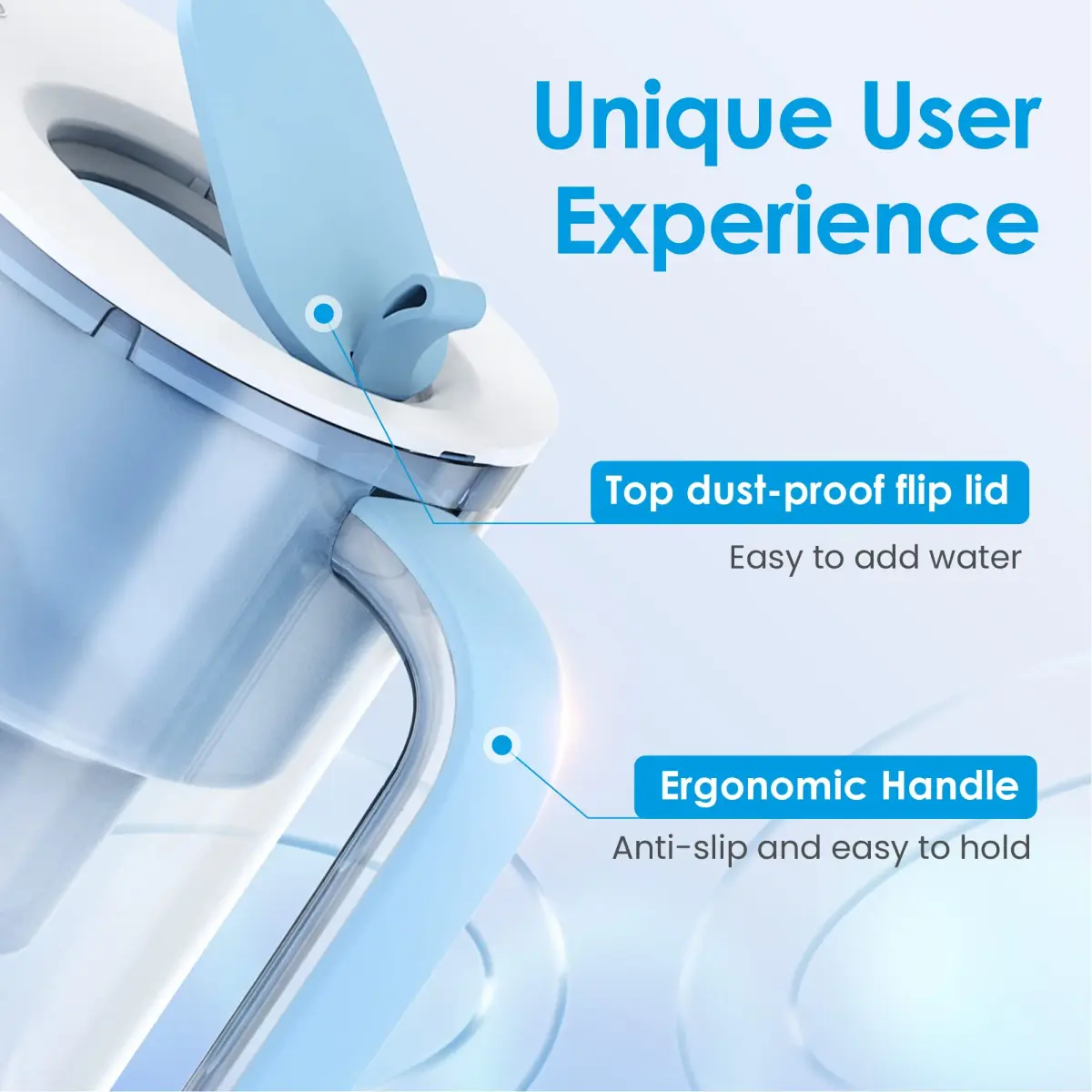 Waterdrop PT-61B Water Filter Pitcher 2.5 Gallons (200 Gallons) | NSF Certified Chlorine Reduction - view 7