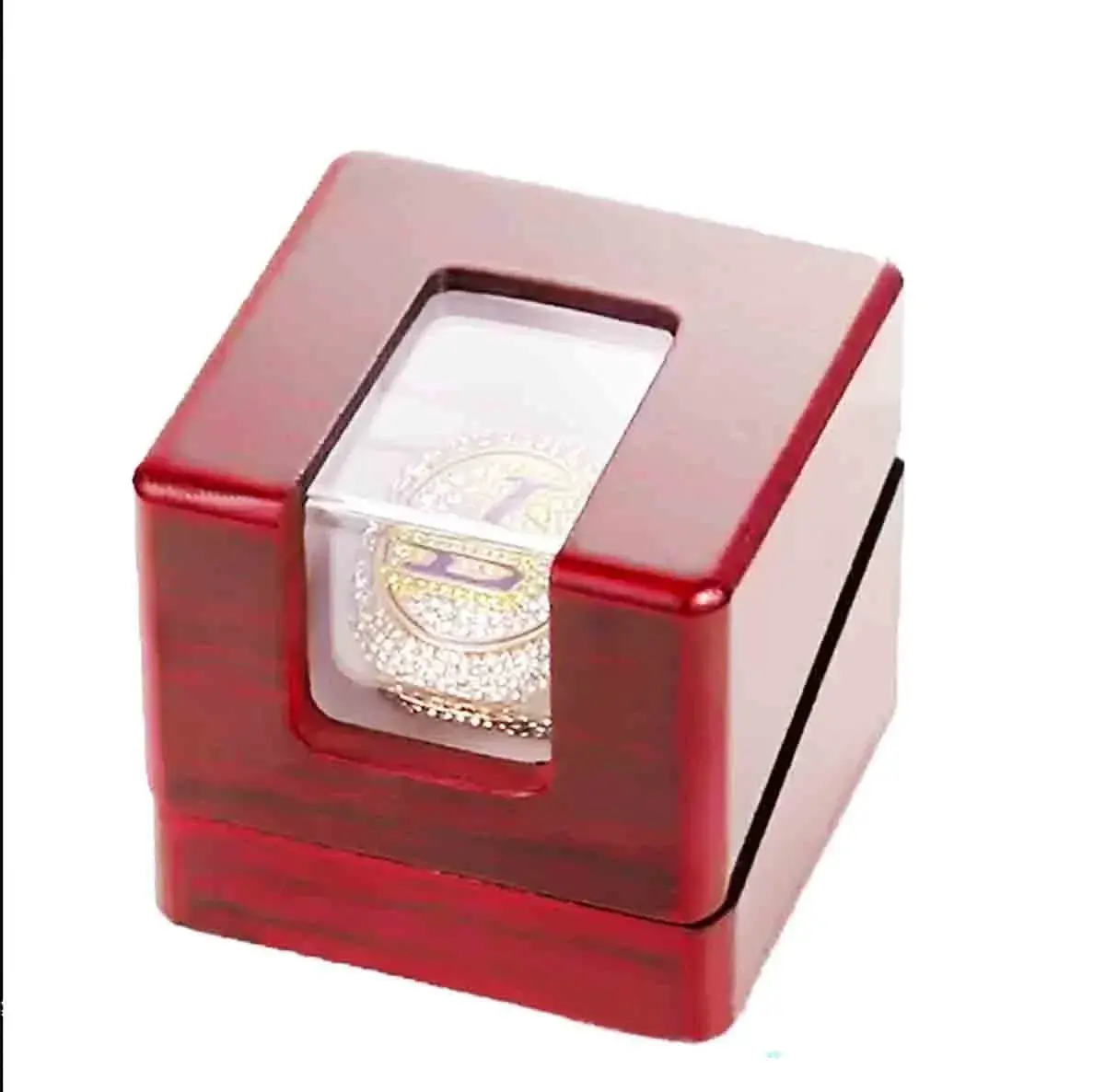 noblehead Championship Ring Display Case Single Slot Real Wood | 6.1 cm (2.4 in) Cube - view 3