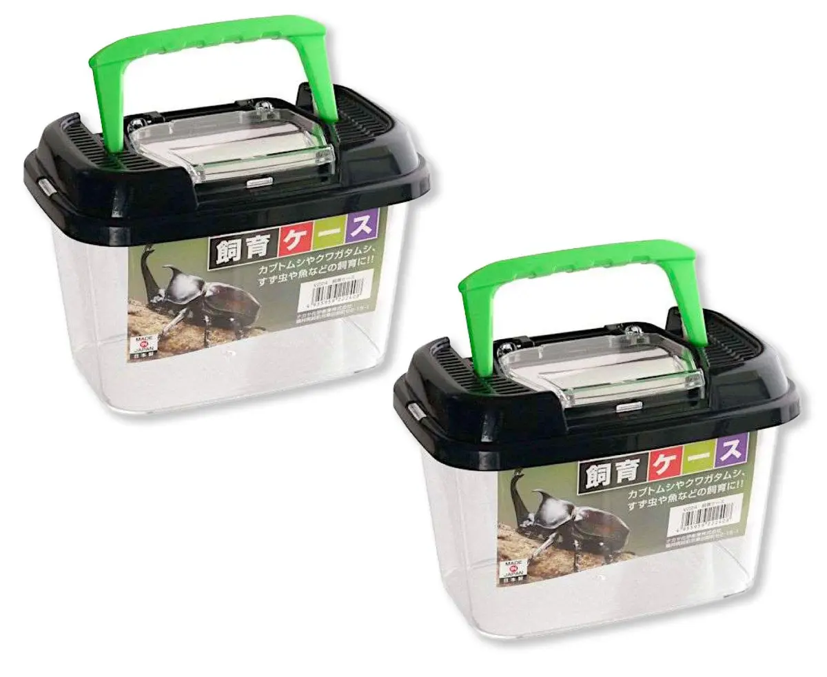 OTSUMAMI TOKYO Critter Keeper with Handle 7x4.65x4.65 in | Transparent Japanese-made terrarium for small animals - main product image