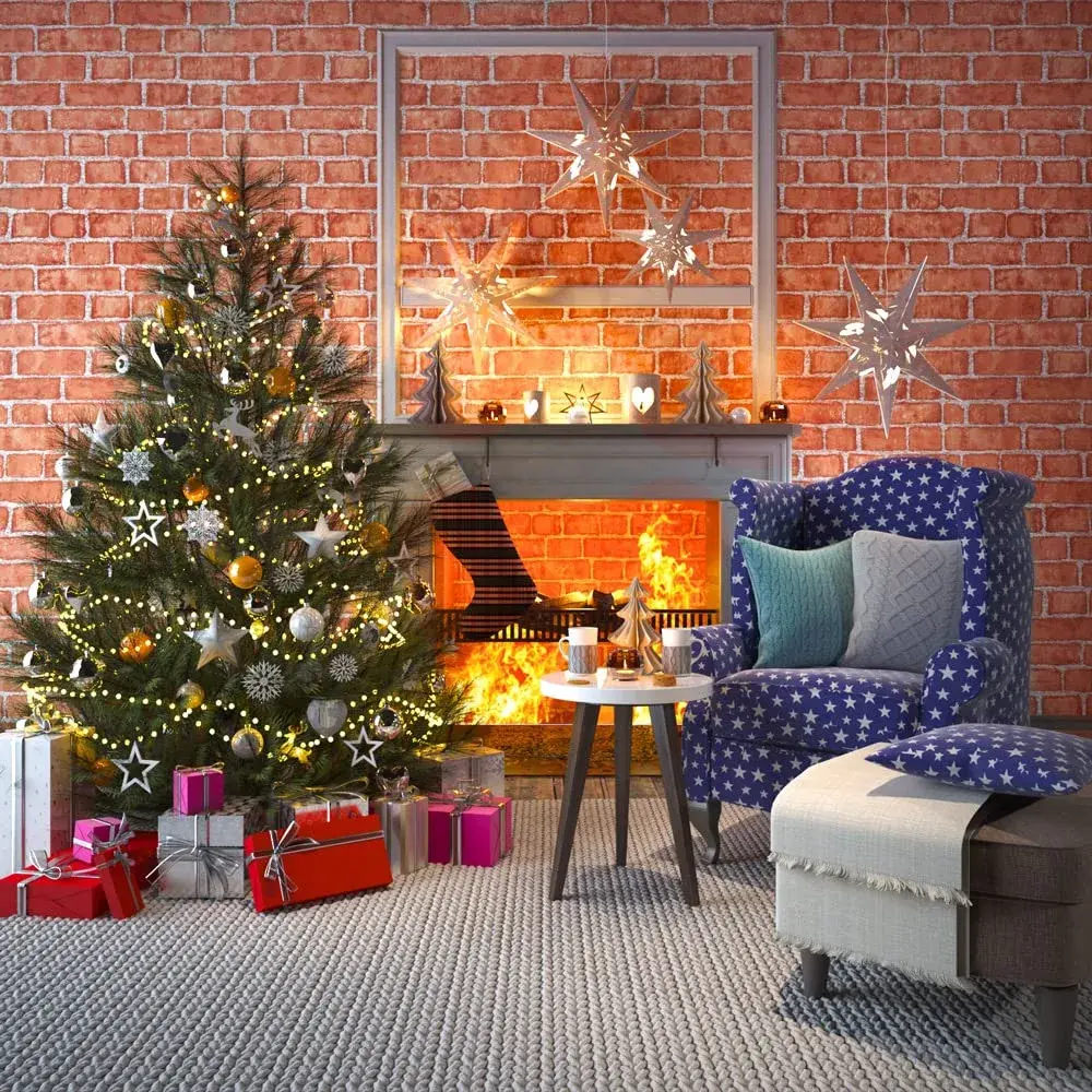 Cohoo Home Red Brick Wallpaper Peel and Stick Contact Paper 393”×17.7” | Realistic Faux Brick for Walls - view 3
