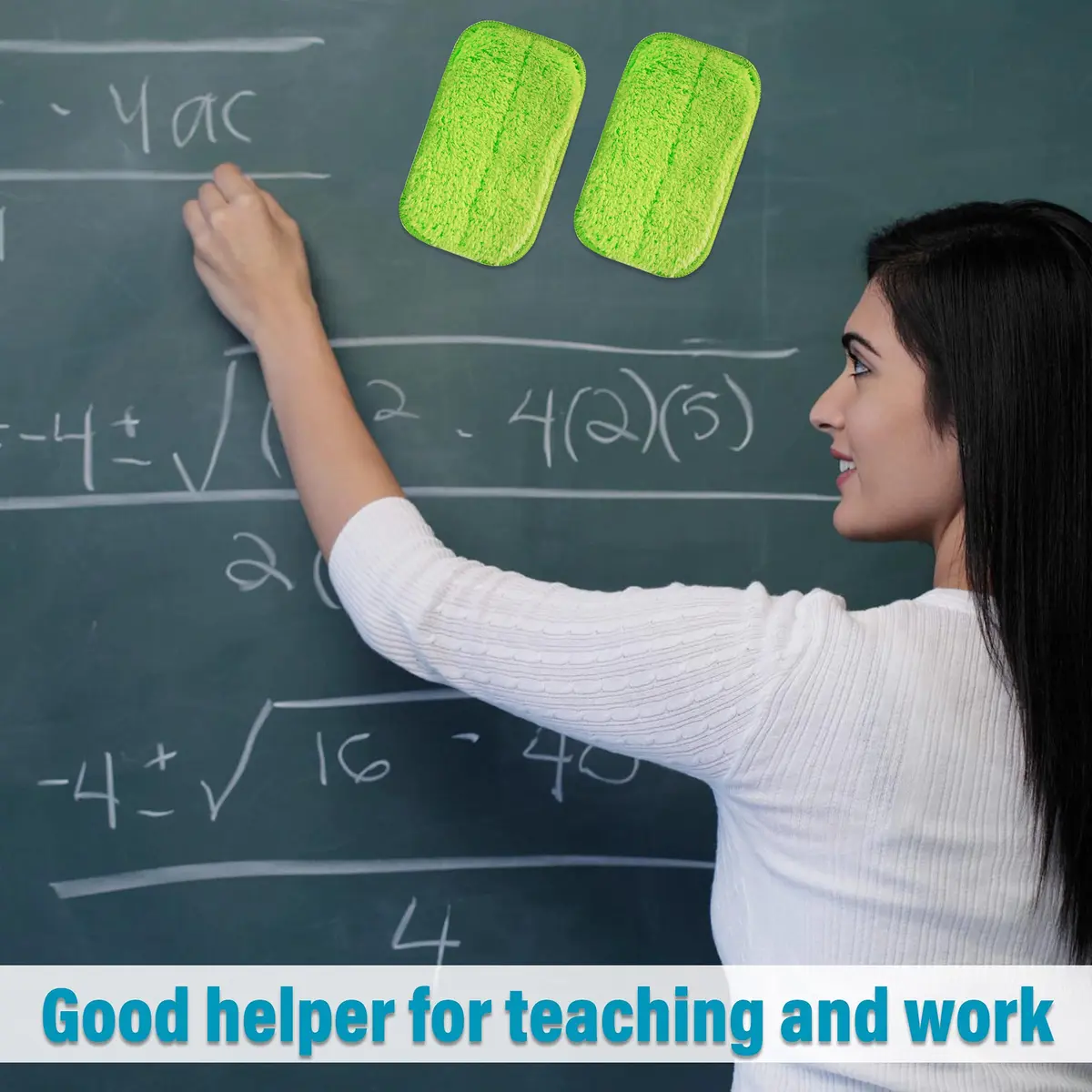 OSOPOLA 2 Pack Chalkboard Eraser + 2 Microfiber Cloths | Washable Microfiber Cleaning Tool - view 5