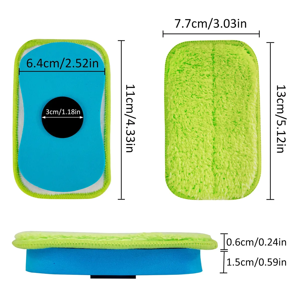 OSOPOLA 2 Pack Chalkboard Eraser + 2 Microfiber Cloths | Washable Microfiber Cleaning Tool - view 2