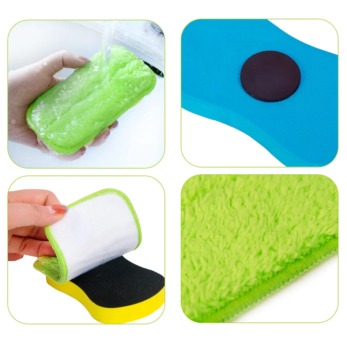 OSOPOLA 2 Pack Chalkboard Eraser + 2 Microfiber Cloths | Washable Microfiber Cleaning Tool - view 3