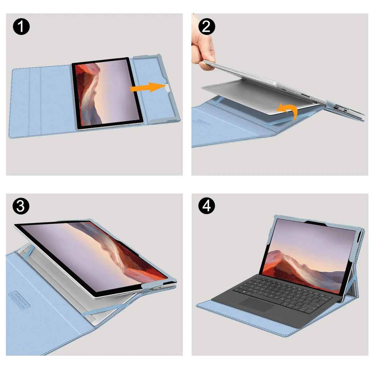 FINTIE Case for 12.3 inch Microsoft Surface Pro 7 Plus, Pro 7/6/5/4/3 | Multi-Angle PU Leather Cover - view 7