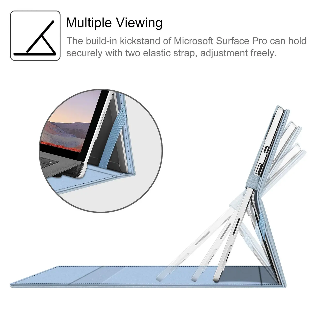 FINTIE Case for 12.3 inch Microsoft Surface Pro 7 Plus, Pro 7/6/5/4/3 | Multi-Angle PU Leather Cover - view 3