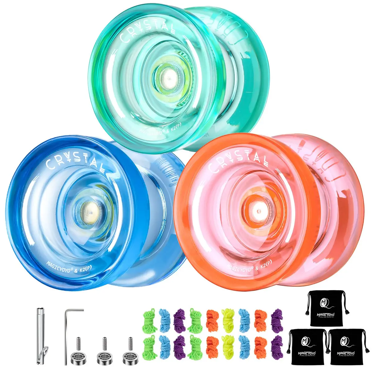 MAGICYOYO K2 Professional Crystal Yoyo 3-Pack | Responsive & Unresponsive Dual-Purpose Yo-yo Set - main product image