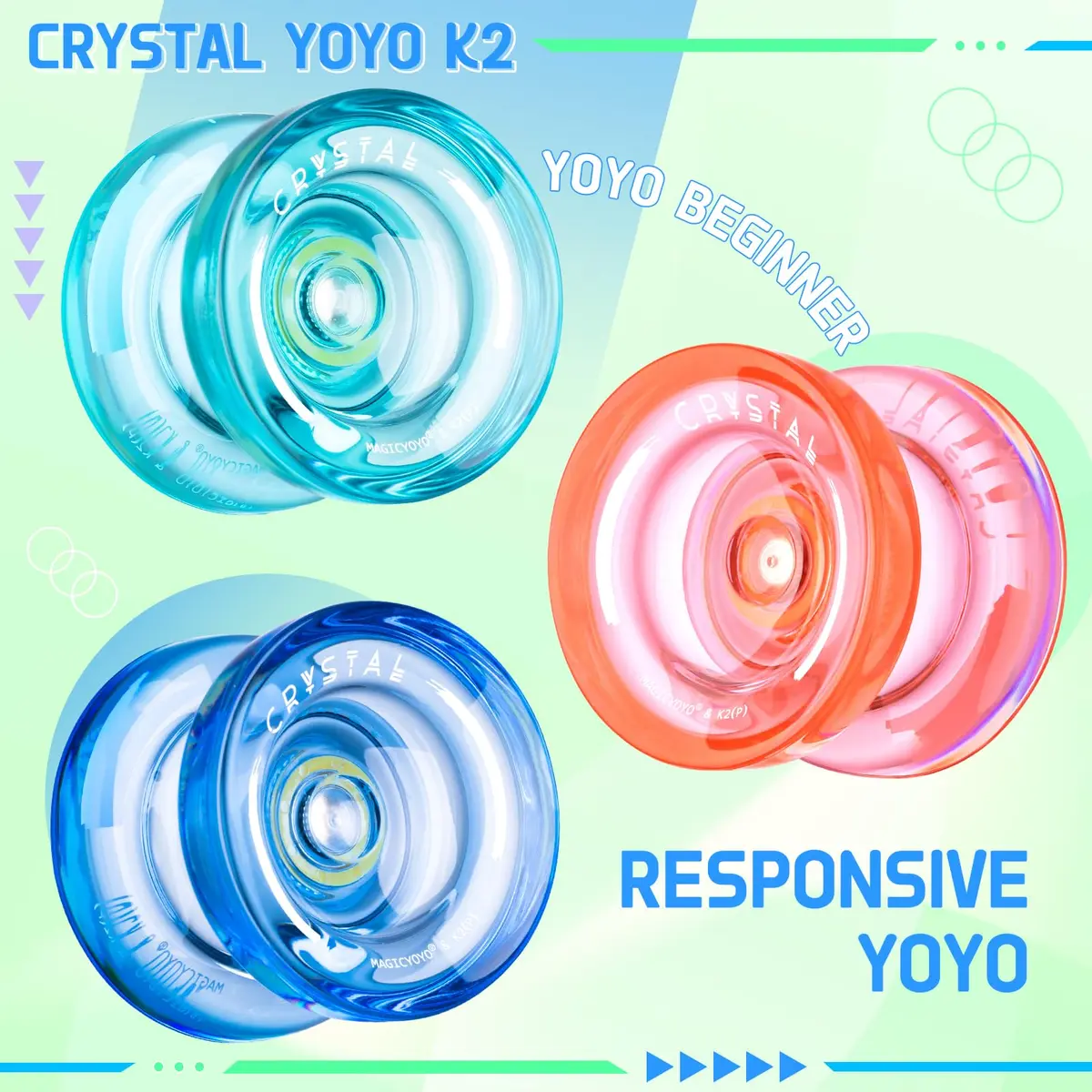 MAGICYOYO K2 Professional Crystal Yoyo 3-Pack | Responsive & Unresponsive Dual-Purpose Yo-yo Set - view 6