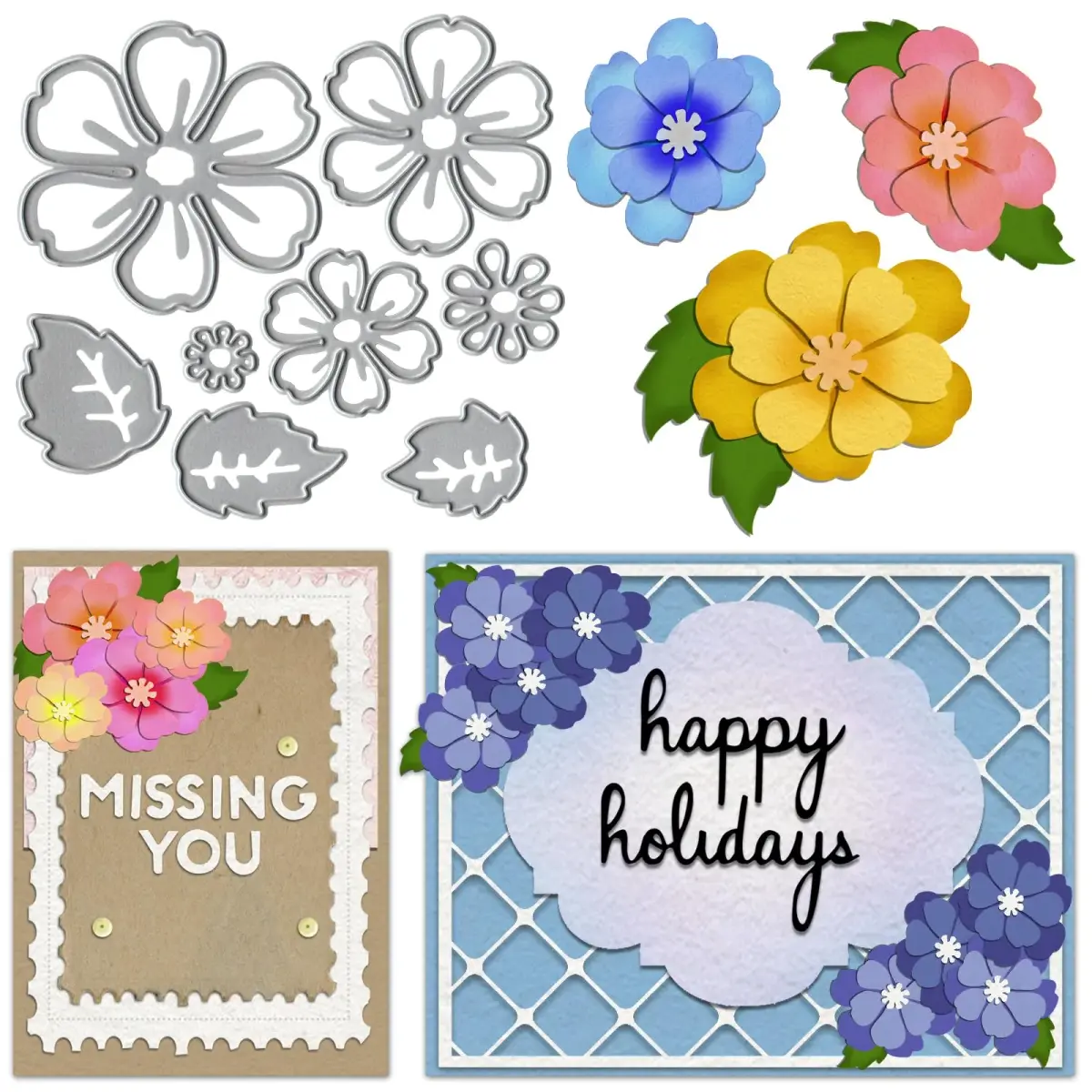 Hying Floral Leaves Cutting Dies for Card Making, 15cm (5.9in) | DIY Scrapbooking Embellishments - main product image