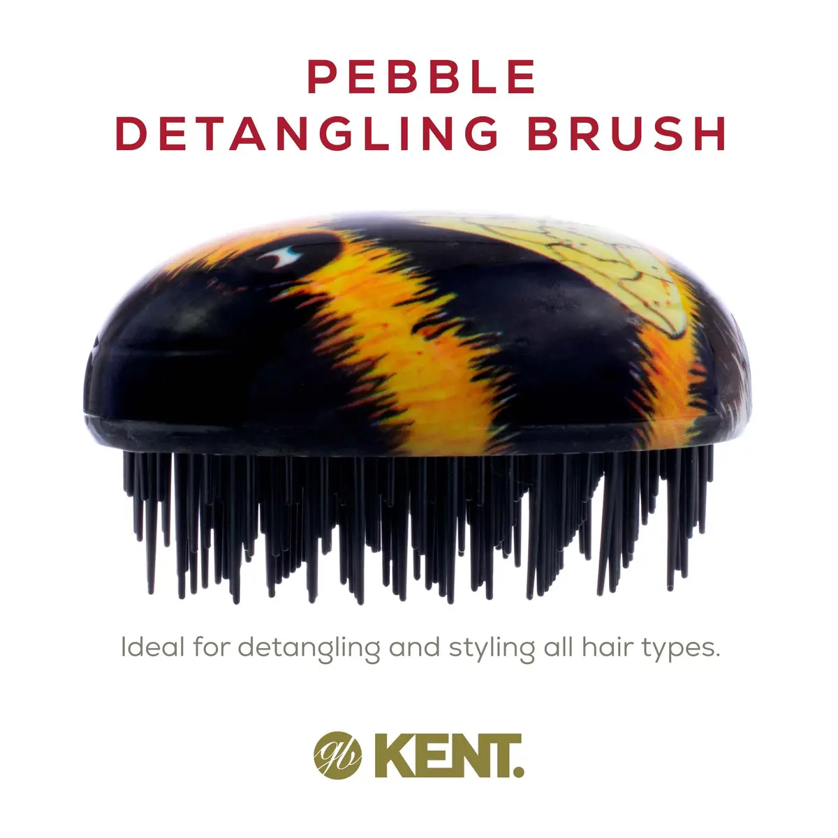 KENT PBEE Bumblebee Pebble Scalp Massager Shampoo Shower Brush Travel Size Detangler for Kids & Adults - view 3