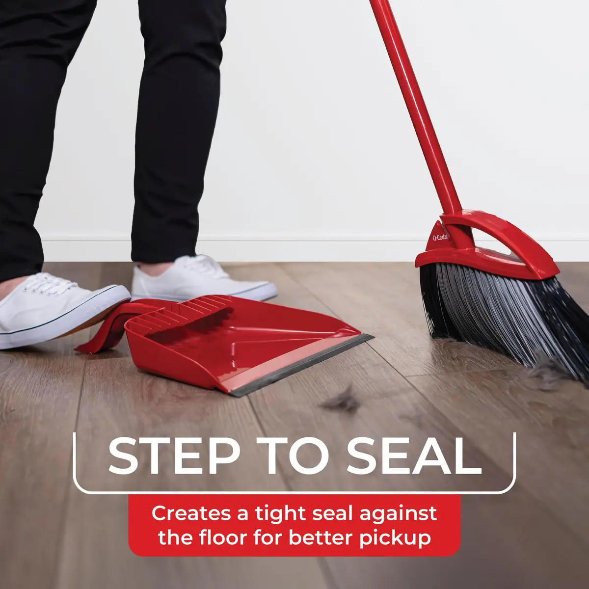 O-Cedar Pet Pro Broom with Step-On Dustpan | Removes Over 99% of Dust & Pet Hair | Quiet Cleaning Tool for Dog & Cat Owners - view 2