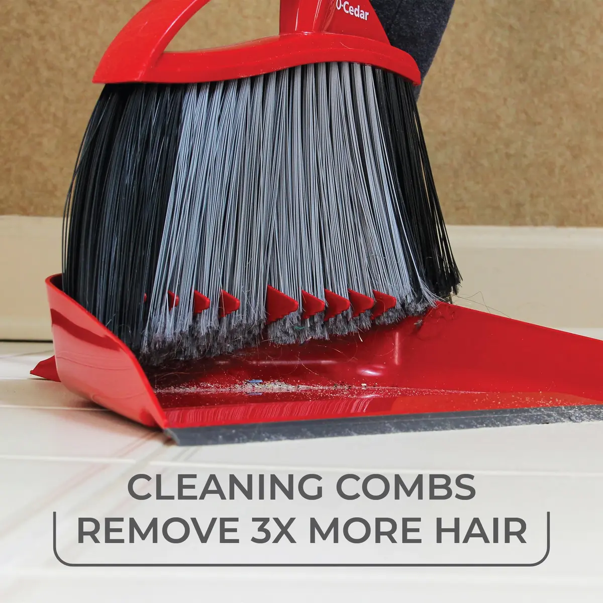O-Cedar Pet Pro Broom with Step-On Dustpan | Removes Over 99% of Dust & Pet Hair | Quiet Cleaning Tool for Dog & Cat Owners - view 3
