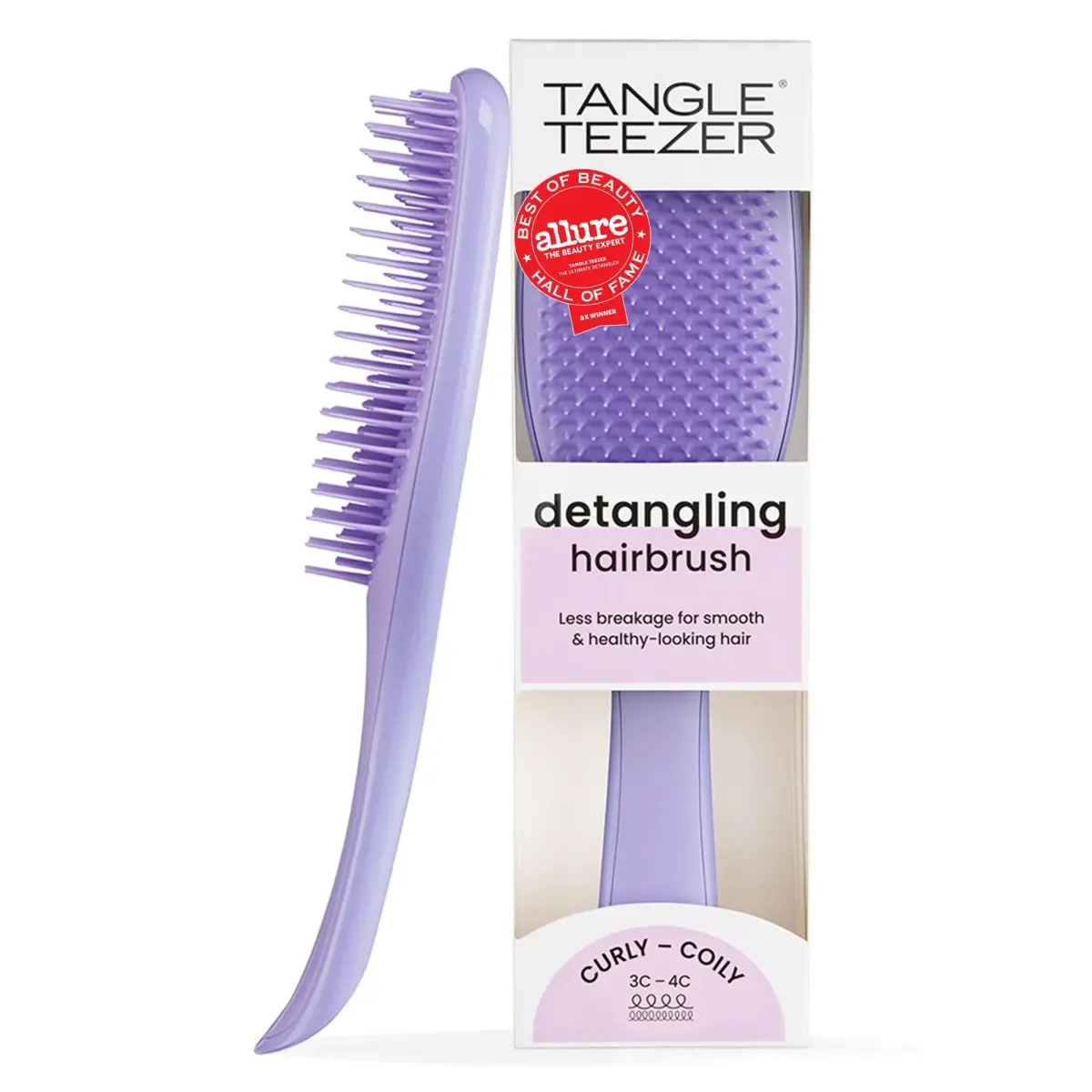 Tangle Teezer Ultimate Detangler Curly Hair Brush, 3C to 4C, Purple Passion (80g) - main product image