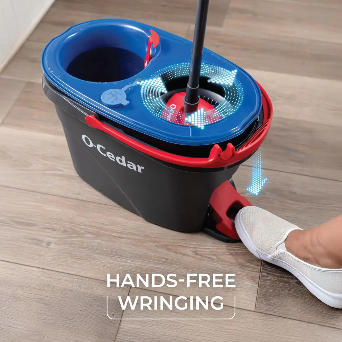 O-Cedar RinseClean Spin Mop & Bucket System with 2 Microfiber Mop Heads | Cleans with Clean Water | Removes 99% of Bacteria - view 4