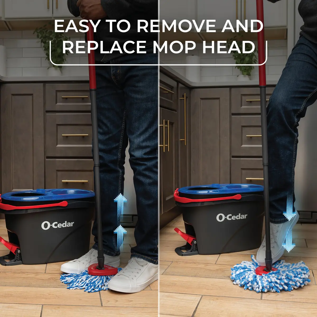 O-Cedar RinseClean Spin Mop & Bucket System with Dual Tanks | 3L (0.79gal) Capacity | Removes 99% of Bacteria - view 7