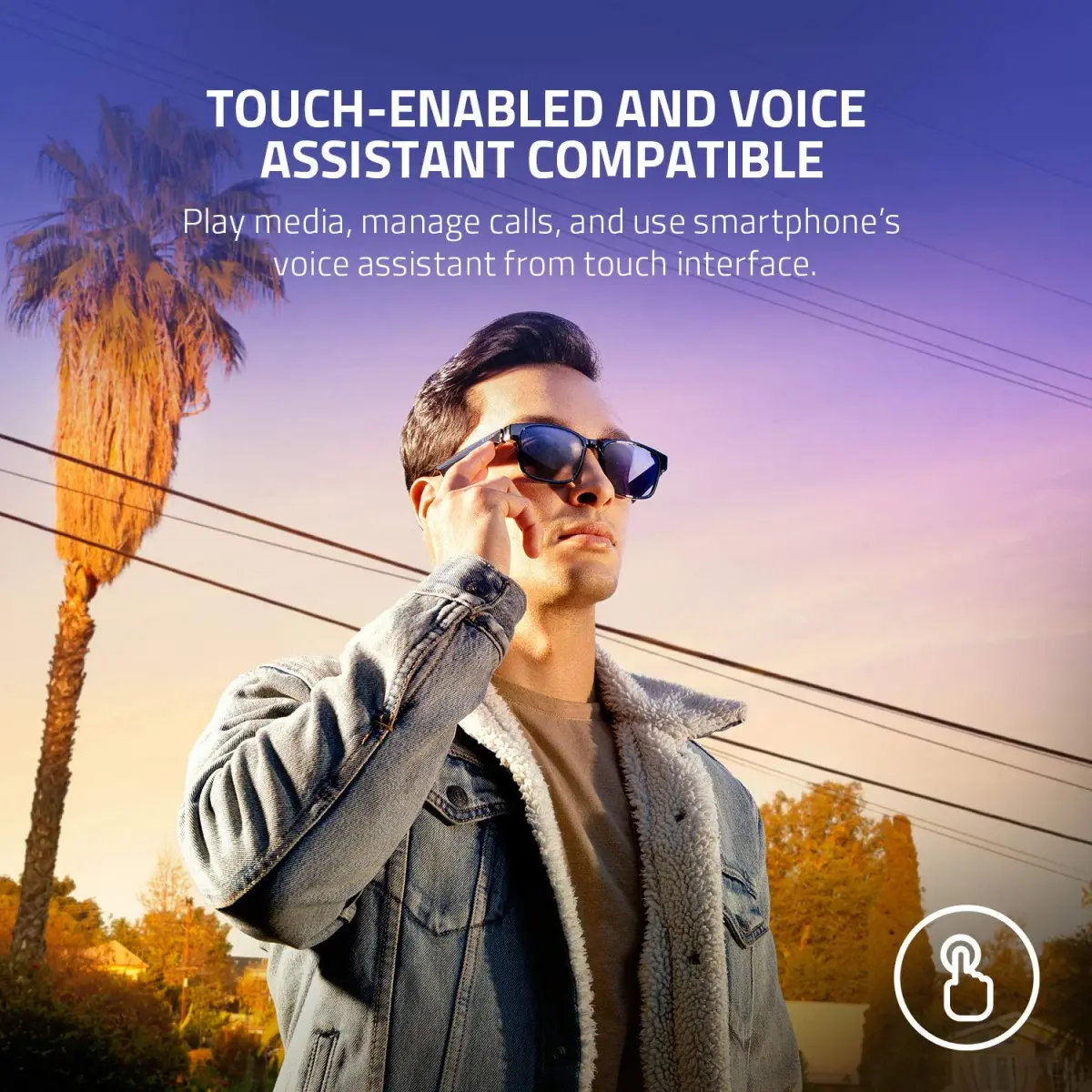 Razer Anzu Smart Glasses: Blue Light Filtering & Polarized Sunglass Lenses, Small Rectangle | Low Latency Audio - view 4