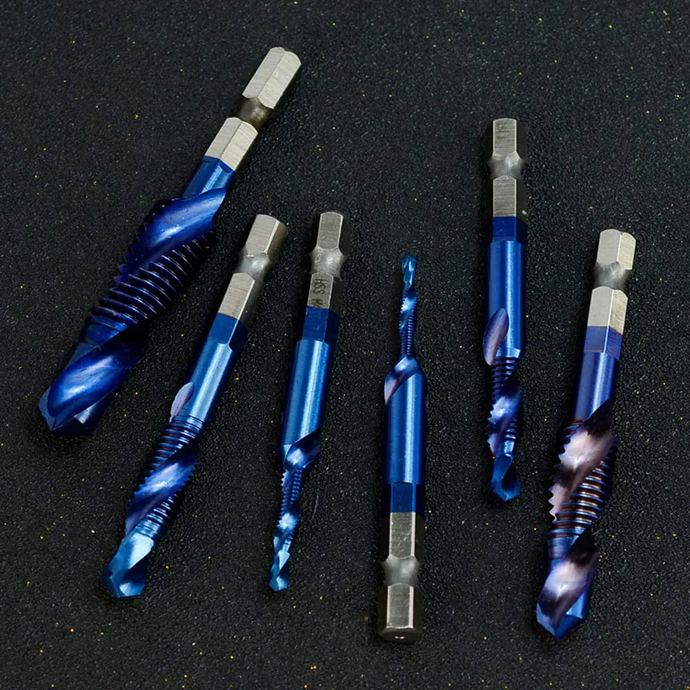 ASDTODW Combination Drill & Taps Bit Set M3-M10 Hex Shank | 6-Piece Metric Threading Tool Set - view 5