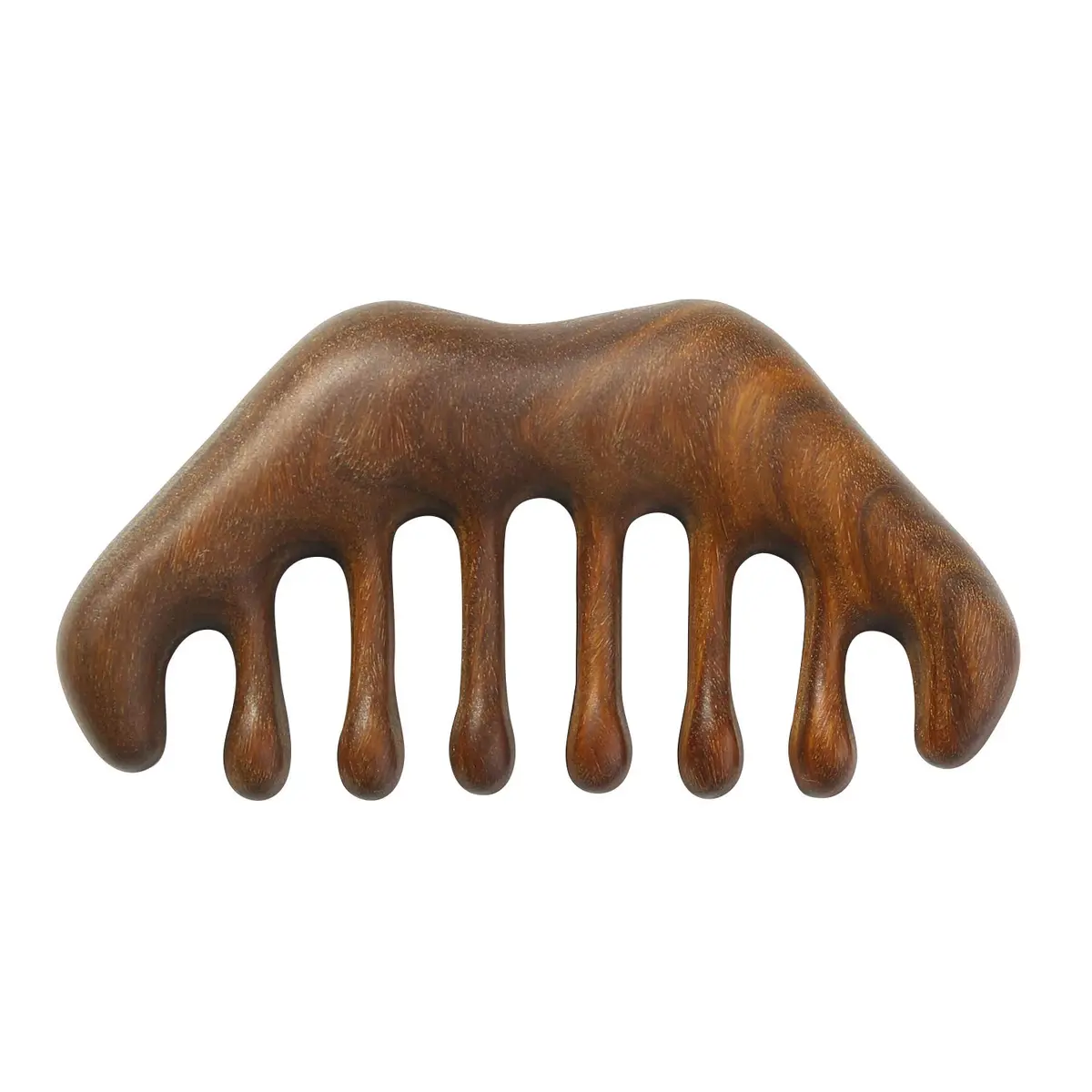 MIUPOO Natural Green Wood Wide Tooth Comb | Scalp Massager for Hair & Meridian Relaxation (1 Count) - main product image