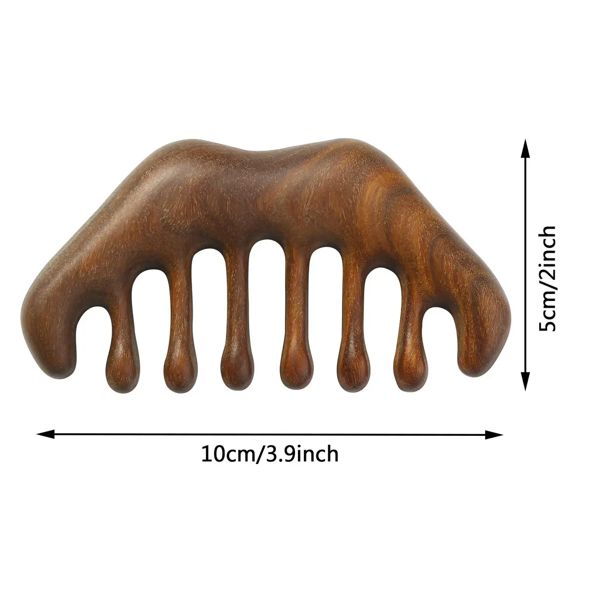 MIUPOO Natural Green Wood Wide Tooth Comb | Scalp Massager for Hair & Meridian Relaxation (1 Count) - view 2