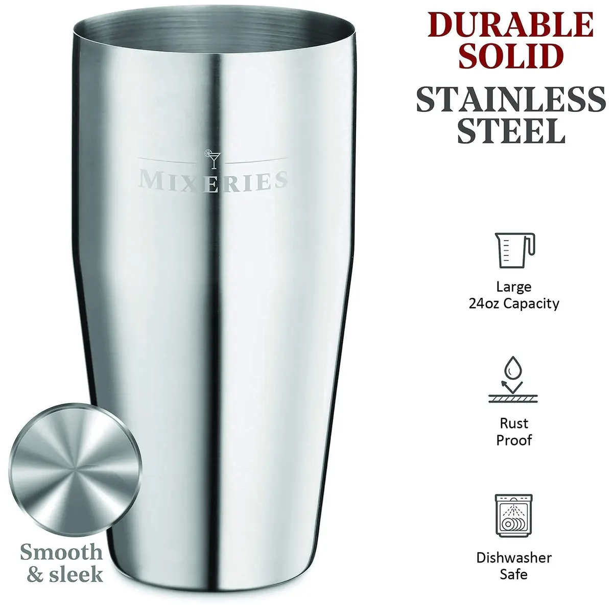 Mixeries 19 Piece Bar Set Cocktail Shaker Set with Stand 700ml (24 oz) | Premium 304 Stainless Steel Bartender Kit - view 2