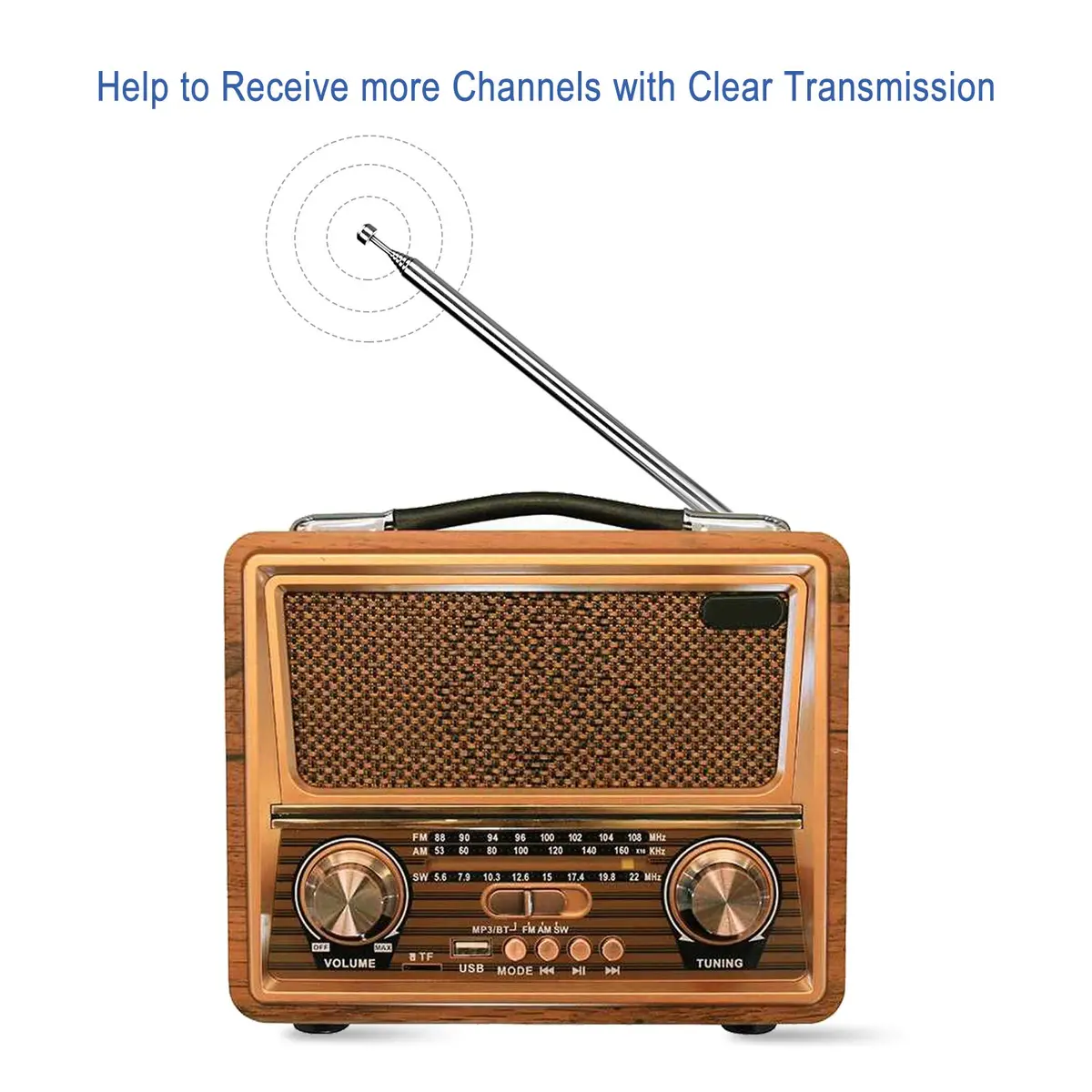 ENUODA Telescopic FM Antenna 17-76cm | Portable Radio & Home Stereo Receiver Compatible - view 3