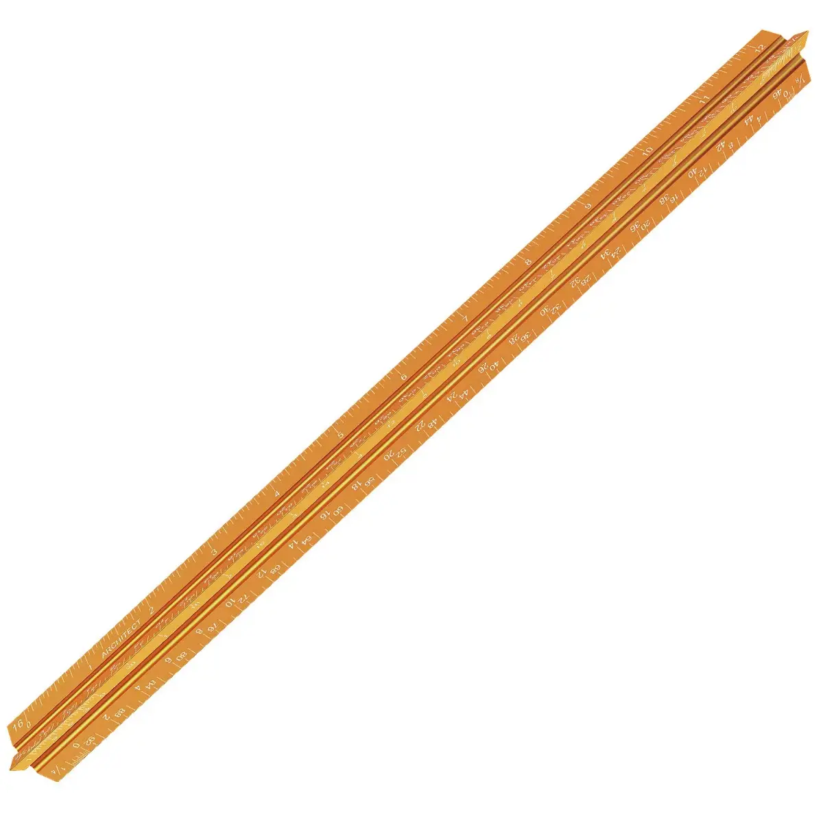 Hutou Architectural Scale Ruler 12" Golden | Precision Aluminum Drafting Tool - view 2