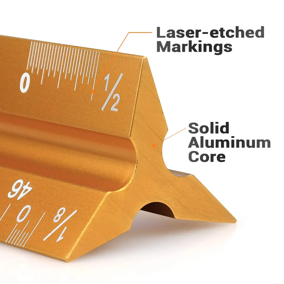 Hutou Architectural Scale Ruler 12" Golden | Precision Aluminum Drafting Tool - view 4