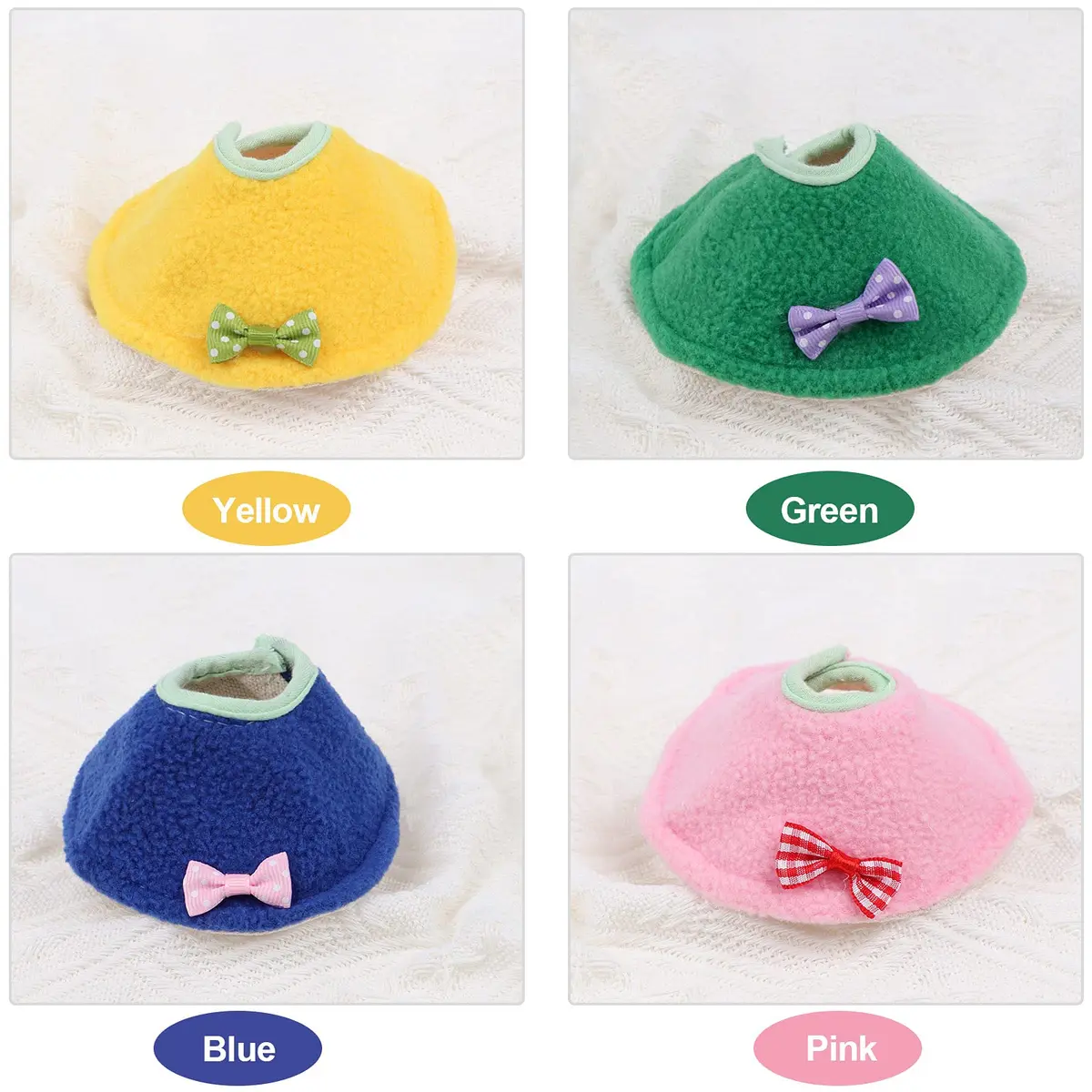 Haomian 4 Pack Soft Bird Elizabethan Collars for Small Parrots | Adjustable Cotton Recovery Cone (70-120 chars) - view 3