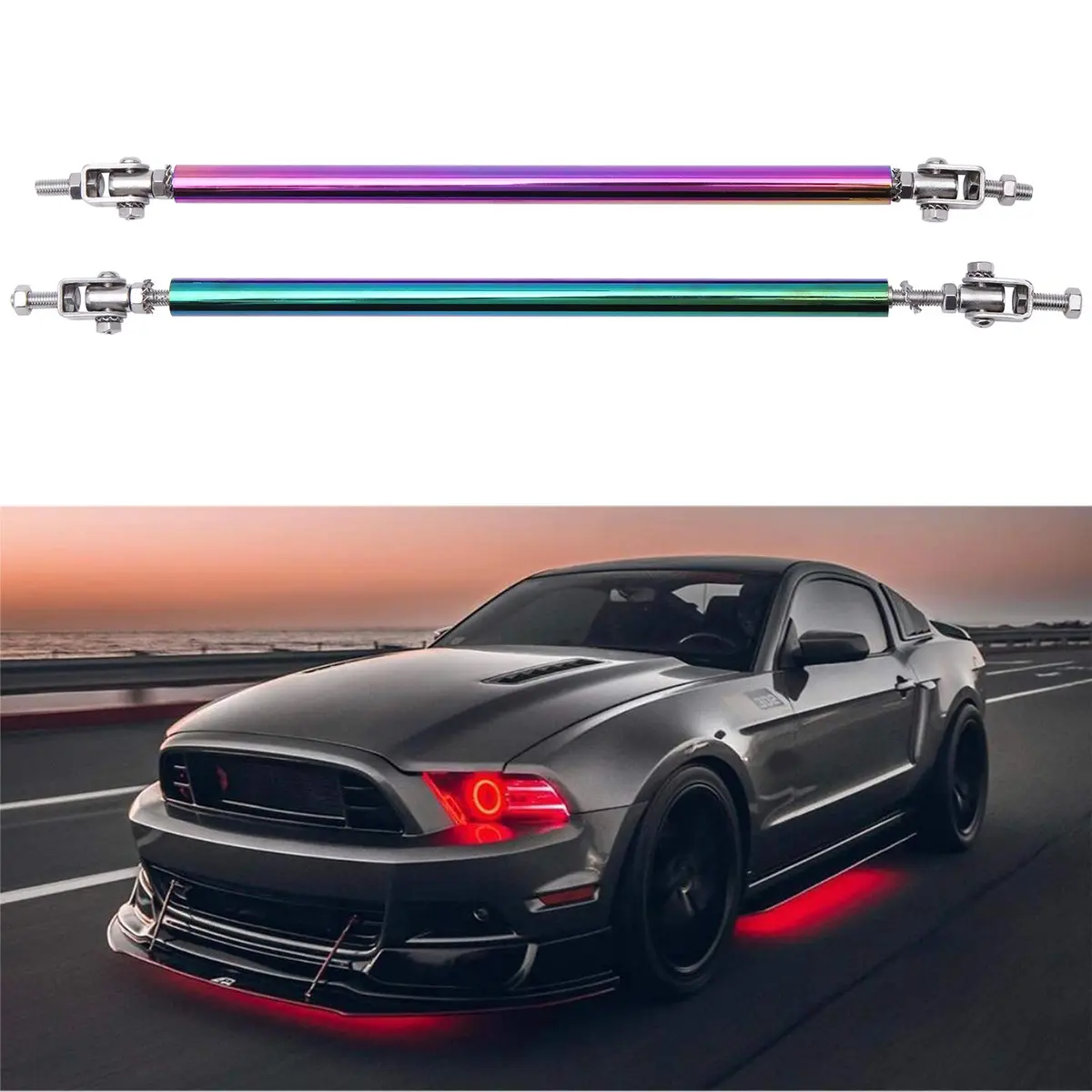 Rich Choices 2PCS Adjustable Splitter Strut Rods 8"-13" | Reinforce Front Lip & Diffuser (110 chars) - view 5