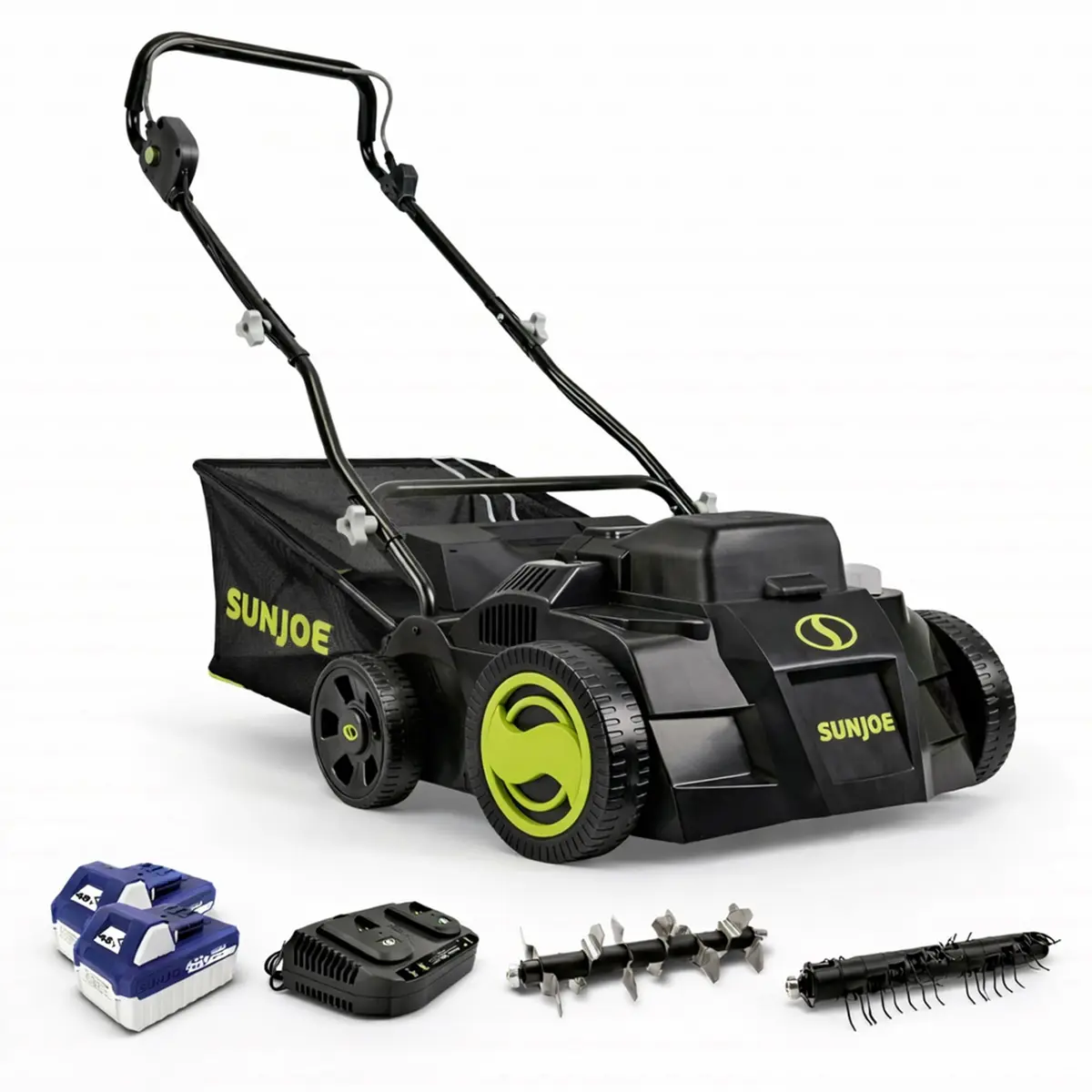 Sun Joe Cordless Scarifier & Dethatcher 24V-X2-DTS15 | 15-Inch, 48V Power, 5 Depth Positions - main product image