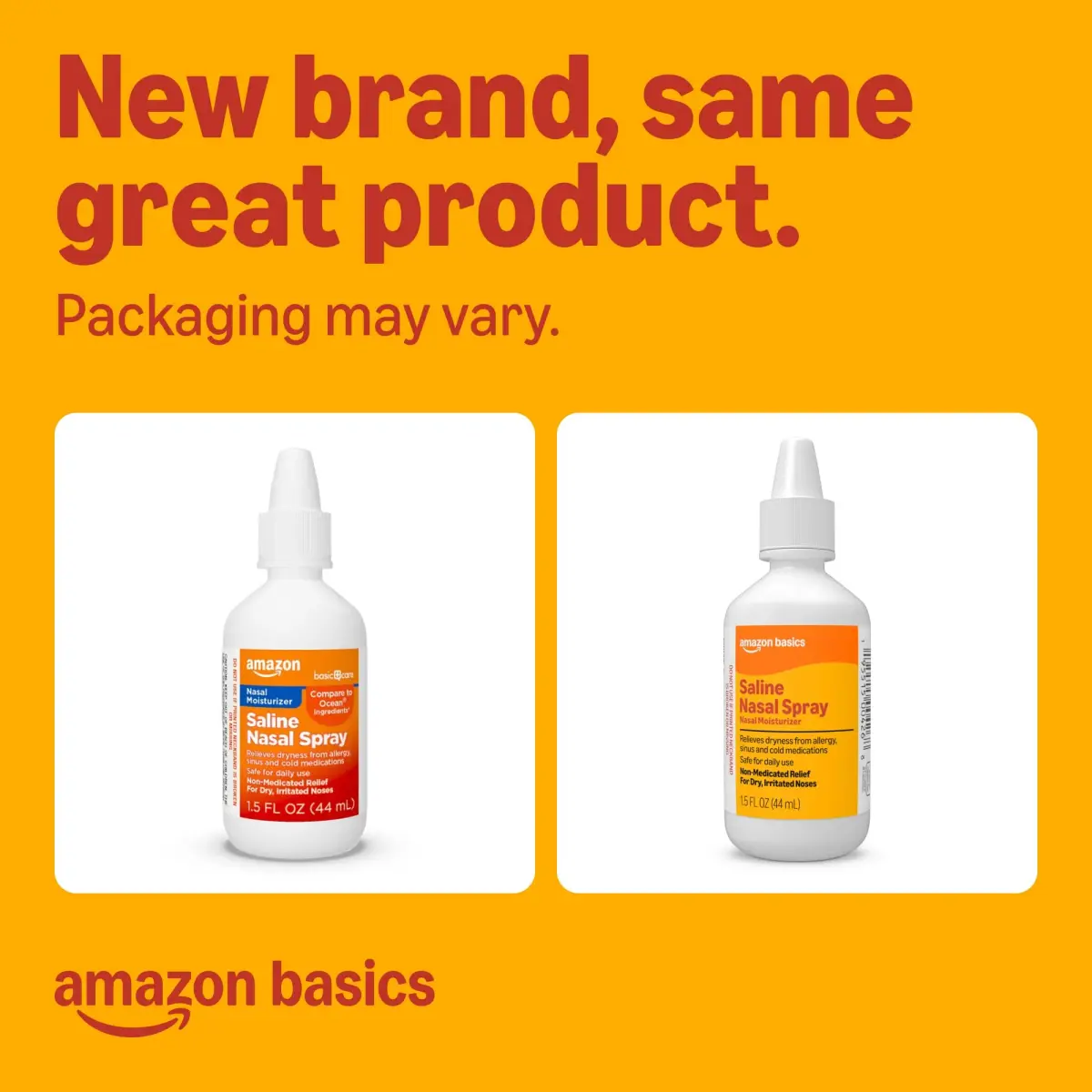 Amazon Basics Saline Nasal Moisturizing Spray 1.5 fl oz (44ml) | Soothes Dry Nasal Passages - view 2