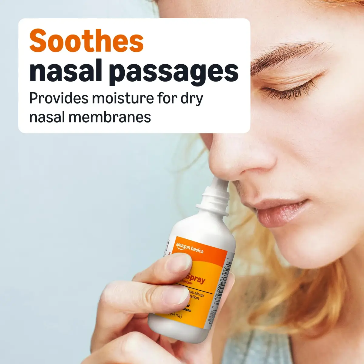 Amazon Basics Saline Nasal Moisturizing Spray 1.5 fl oz (44ml) | Soothes Dry Nasal Passages - view 4