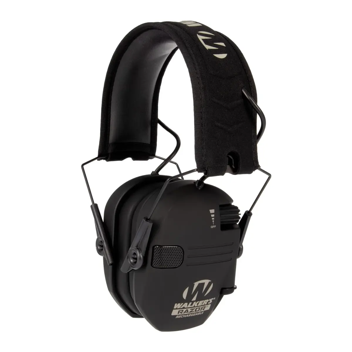 Walker's Razor Rechargeable Electronic Earmuffs | 21dB NRR, 80-Hour Battery, USB-C Charging, Black - main product image